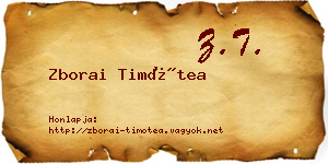 Zborai Timótea névjegykártya